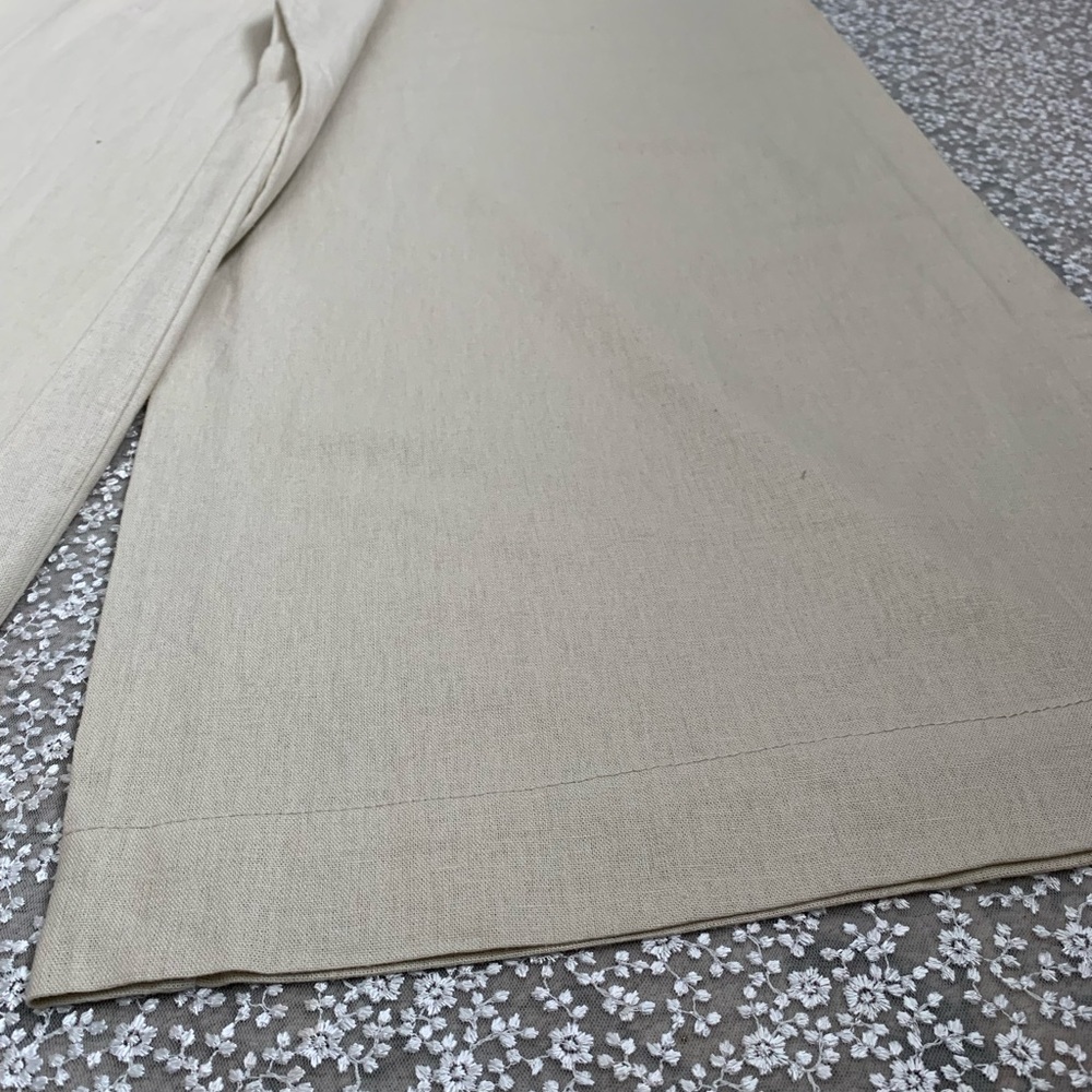 Max Studio London NWT Cream Wide-Leg Linen Trousers - Picture 14 of 15
